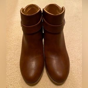 NEVER WORN! NEW Dr. Scholl’s One Up Wedge Ankle Boot, Women’s Size 7.5M. Brown.